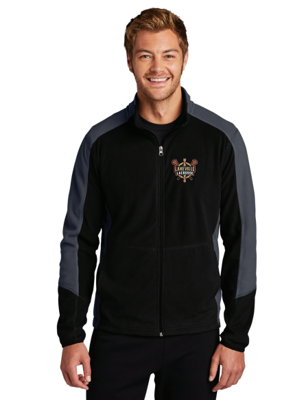 Port Authority® Colorblock Microfleece Jacket - BLACK