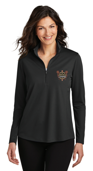 LAKEVILLE LACROSSE Port Authority Ladies UV Micro-Mesh 1/4-Zip - BLACK