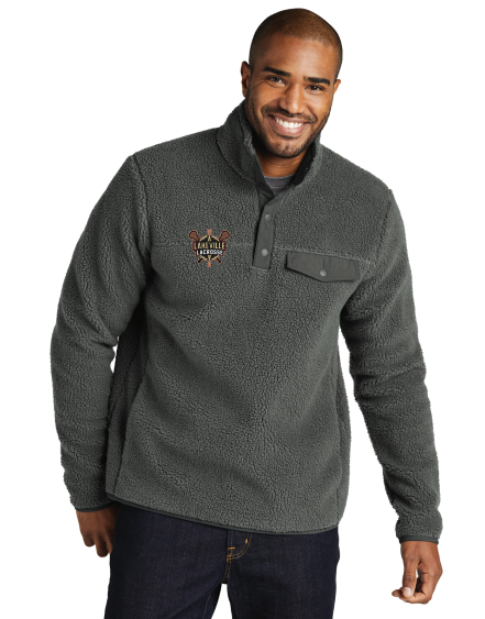 LAKEVILLE LACROSSE Port Authority Camp Fleece Snap Pullover - GREY