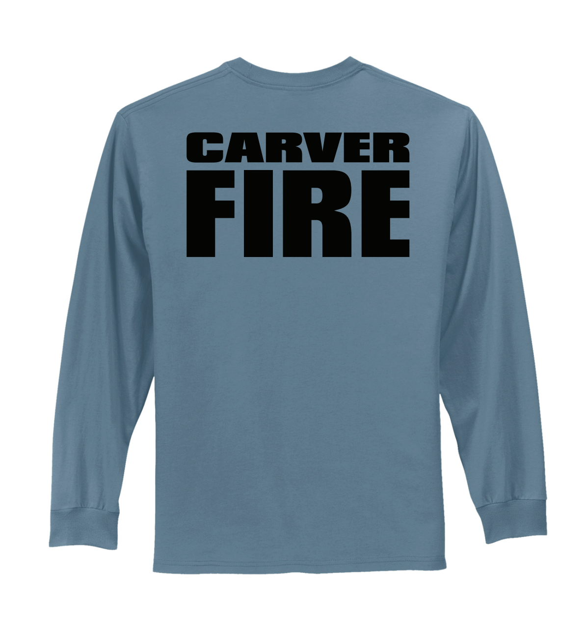 Carver Fire Port & Co® Long Sleeve Essential Tee (STACKED TEXT BACK)