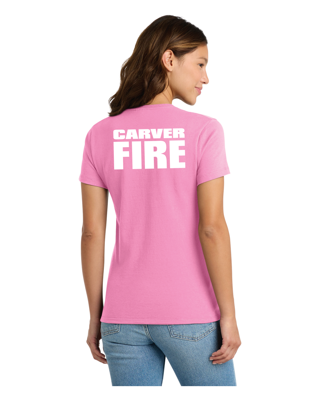 Carver Fire Port & Co® Women's Essential Tee (STACKED TEXT BACK)