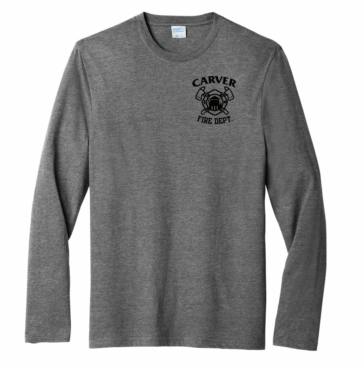 Carver Fire Port & Co® Tri-Blend Long Sleeve Tee (STACKED TEXT BACK)
