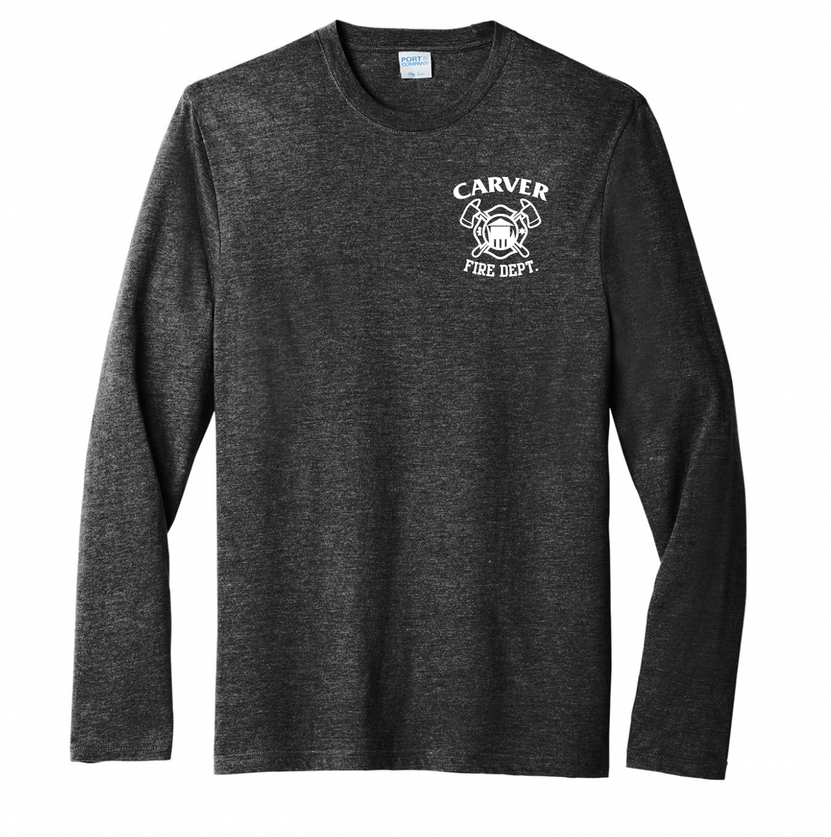 Carver Fire Port & Co® Tri-Blend Long Sleeve Tee (STACKED TEXT BACK)