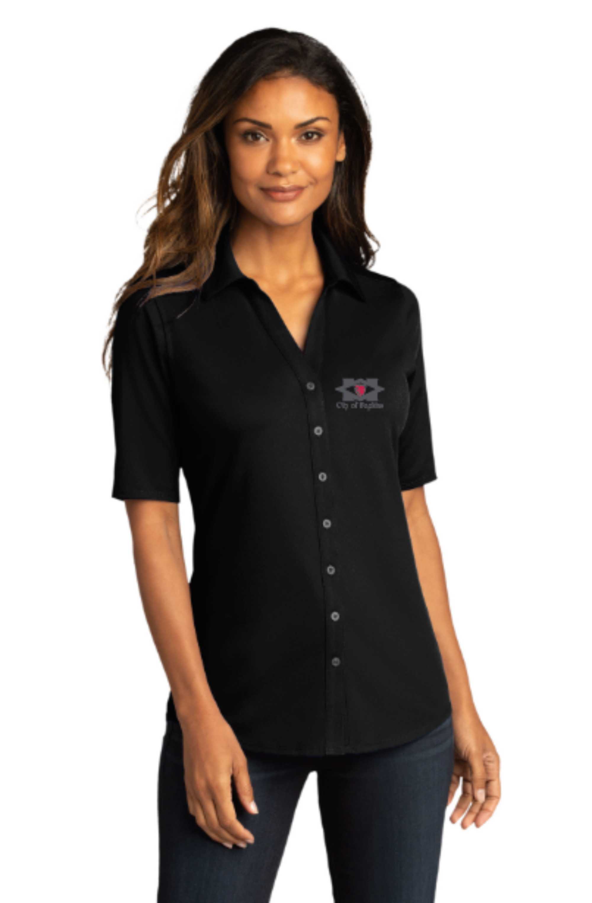 City of Hopkins Ladies Port Authority® (City Stretch Top) Black