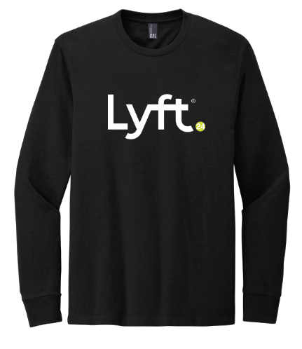 Lyft24 District® Perfect Blend® CVC Long Sleeve Tee - BLACK