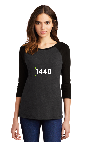 Fitness 1440 Square District ® Women’s Perfect Tri ® 3/4-Sleeve Raglan - BLACK/BLACK