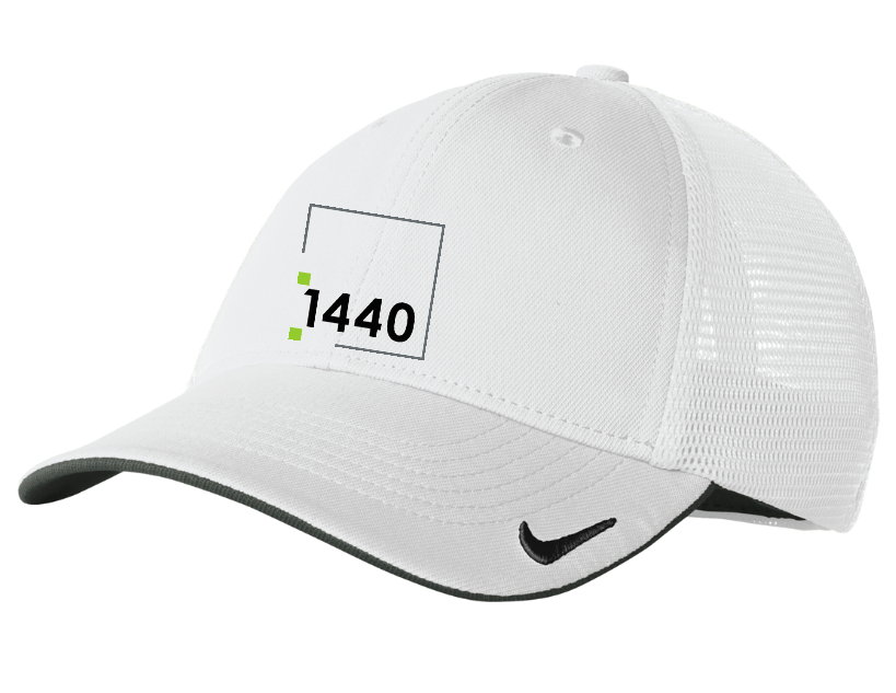 Fitness 1440 Square Nike Stretch-to-Fit Mesh Back Cap - WHITE/WHITE