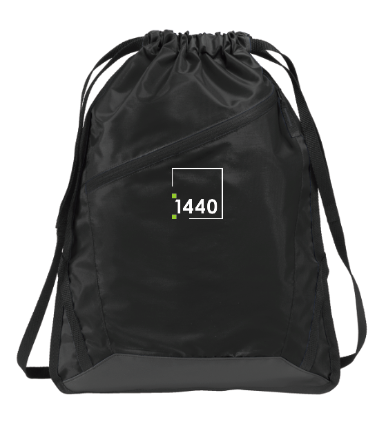 Fitness 1440 Square Zip Cinch Pack - BLACK