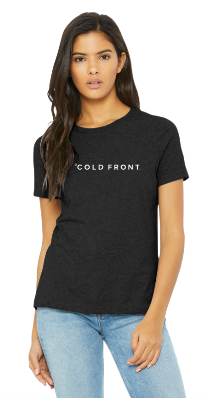 Cold Front BELLA+CANVAS® Women’s Relaxed CVC Tee - BLACK HEATHER