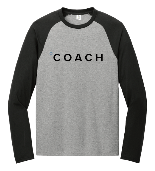 Coach Allmade® Unisex Tri-Blend Long Sleeve Colorblock Raglan - BLACK/GREY
