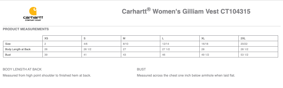 Duluth Northern Stars Carhartt® Women’s Gilliam Vest - BLACK