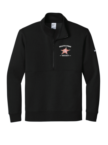 Duluth Northern Stars Nike Club Fleece Sleeve Swoosh 1/2-Zip - BLACK