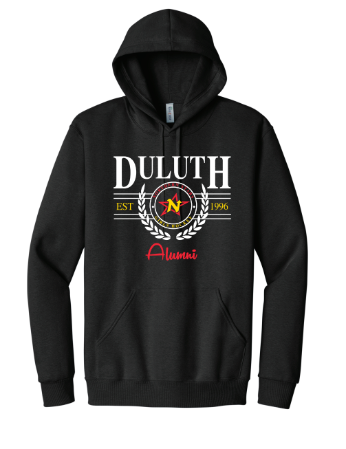 Duluth Northern Stars ALUMNI Jerzees Premium Blend Pullover Hooded Sweatshirt - BLACK