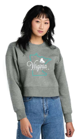 Virginia Figure Skating District® Women’s Perfect Weight® Fleece Cropped Crew - GREY