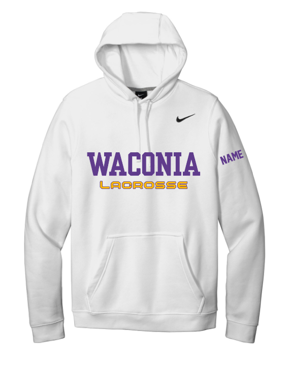 Waconia Lacrosse Nike Club Fleece Pullover Hoodie - WHITE