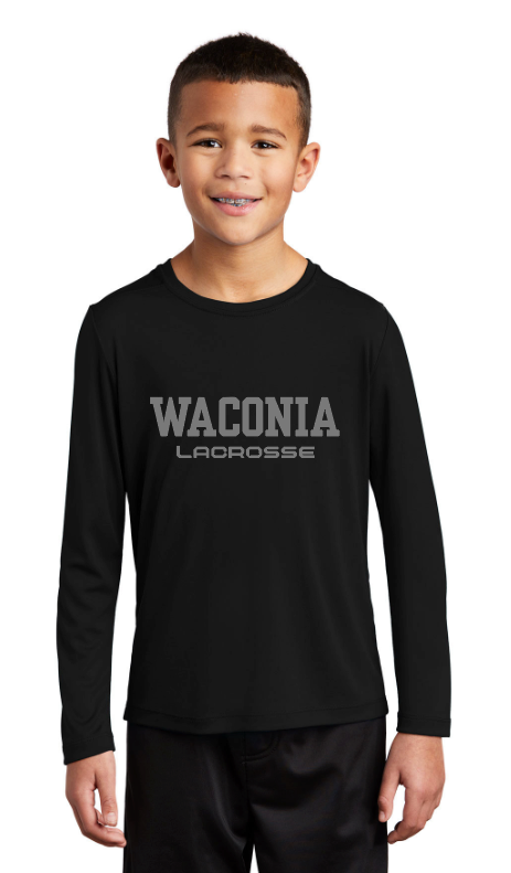Waconia Lacrosse Sport-Tek ® Youth Posi-UV ® Long Sleeve Tee - BLACK