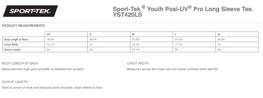 Waconia Lacrosse Sport-Tek ® Youth Posi-UV ® Long Sleeve Tee - DARK SMOKE GREY