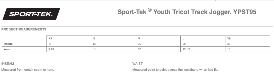 Centennial Lax Sport-Tek ® Youth Tricot Track Jogger - BLACK