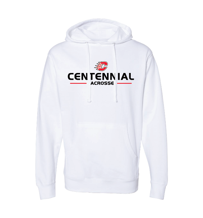 Centennial Lax Midweight Hooded Sweatshirt - WHITE