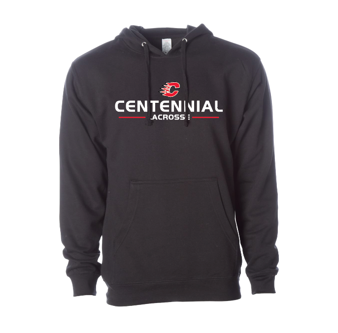 Centennial Lax Midweight Hooded Sweatshirt - BLACK