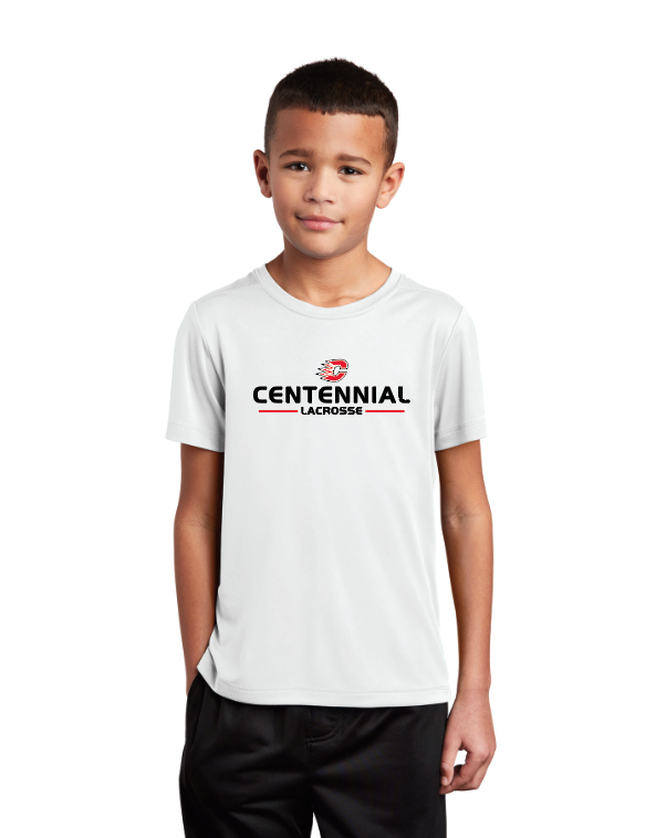 Centennial Lax Sport-Tek ® Youth Posi-UV ® Pro Tee - WHITE