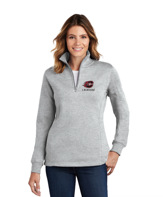 Centennial Lax Sport-Tek® Women's 1/4-Zip Sweatshirt - ATHLETIC HEATHER