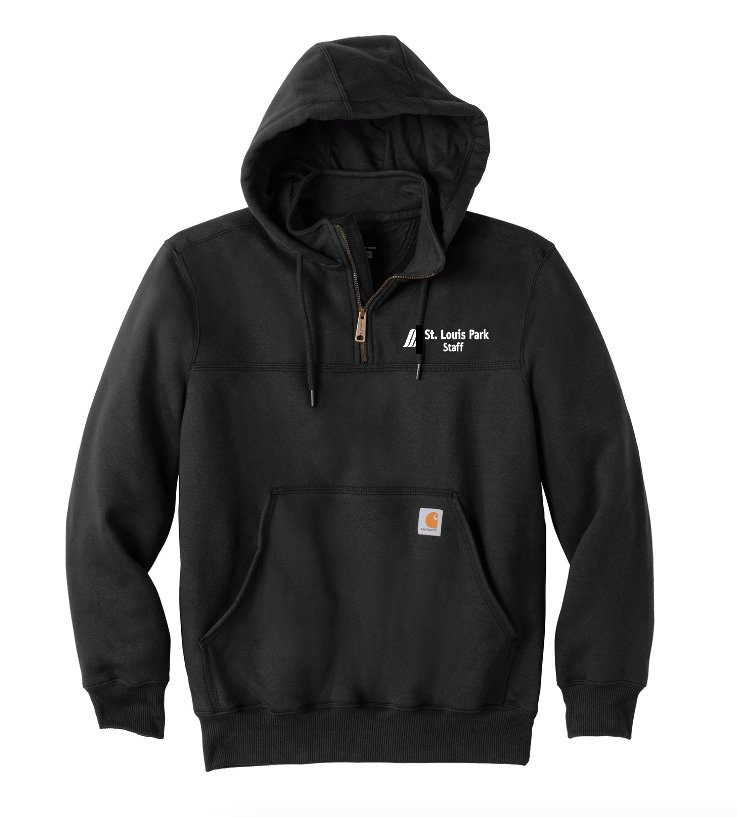 SLP Public Works Carhartt® Rain Defender® Paxton Heavyweight Hooded Zip Mock Sweatshirt - BLACK