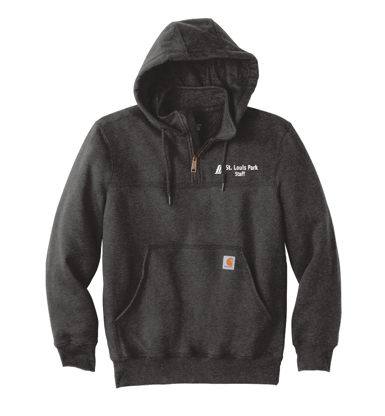SLP Public Works Carhartt® Rain Defender® Paxton Heavyweight Hooded Zip Mock Sweatshirt - CARBON HEATHER