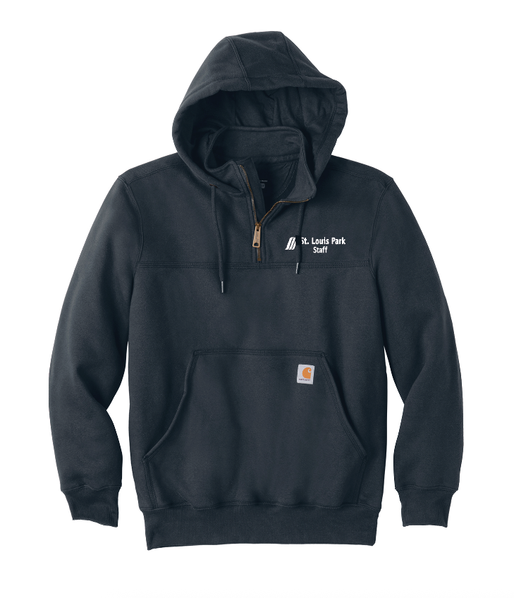 SLP Public Works Carhartt® Rain Defender® Paxton Heavyweight Hooded Zip Mock Sweatshirt - NAVY