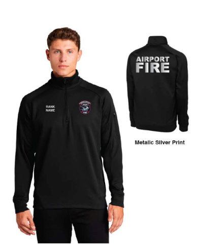 *JOB SHIRT* MSP Airport Men's Sport-Tek (Tech Fleece 1/4-Zip Pullover) BLACK