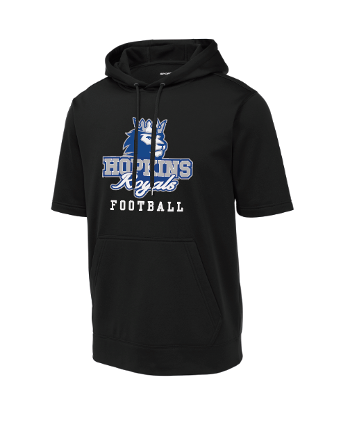 Hopkins Football Sport-Tek ® Sport-Wick ® Fleece Short Sleeve Hooded Pullover - BLACK