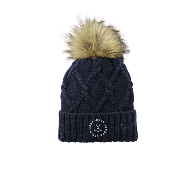Roseville-Mahtomedi New Era® Faux Fur Pom Beanie - DEEP NAVY