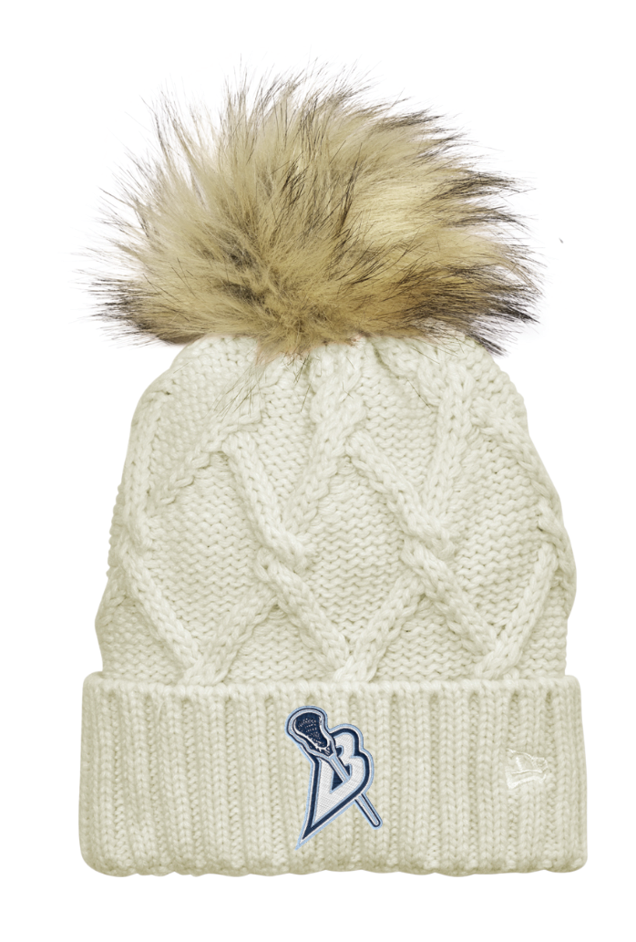 Blaine Lacrosse New Era® Faux Fur Pom Beanie - IVORY