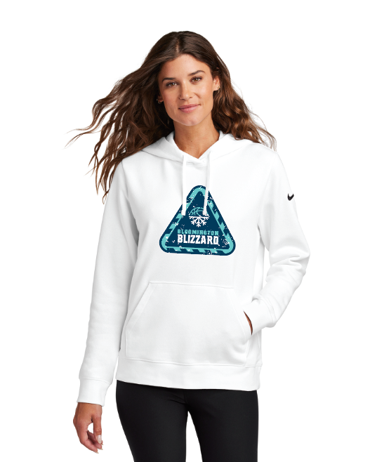 Bloomington Basketball Nike Women's Club Fleece Sleeve Swoosh Pullover Hoodie - WHITE