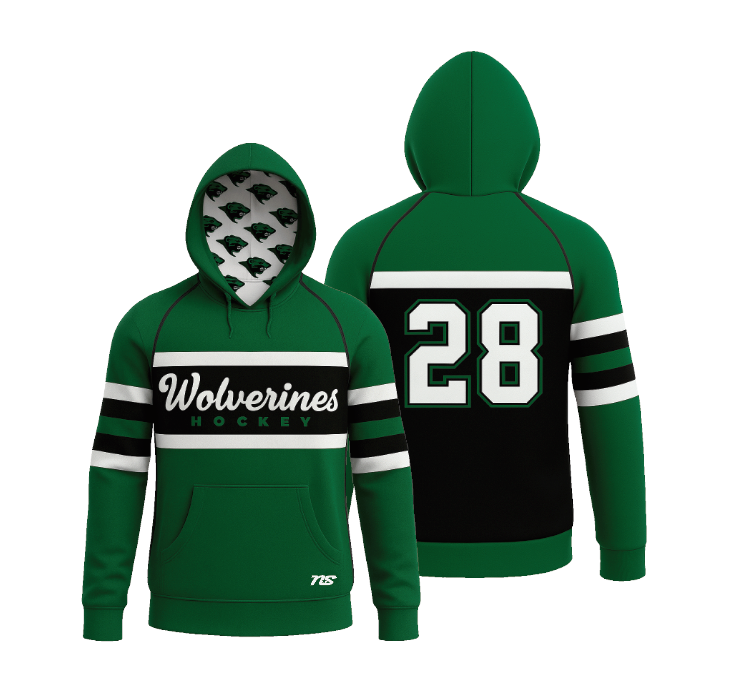 Rock Ridge Hockey Sublimated Hoodie - GREEN/BLACK
