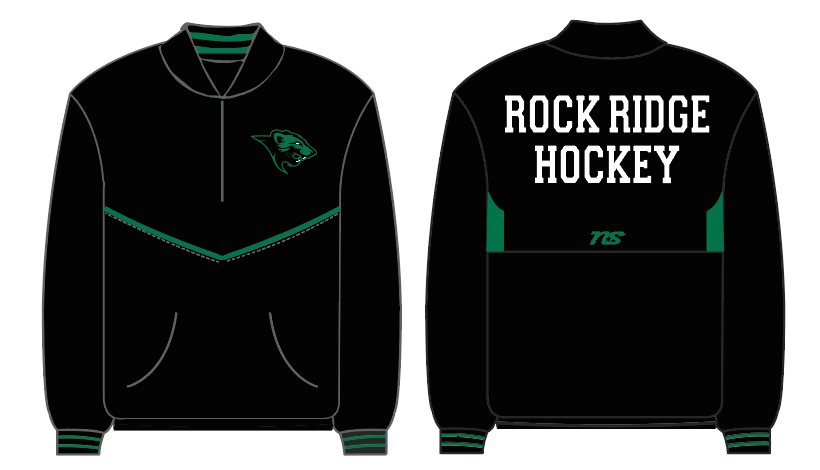 Rock Ridge Hockey Warm-Up Windbreaker Jacket - BLACK