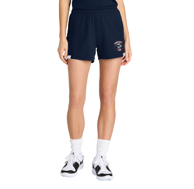 *WORKOUT* Airport Fire Sport-Tek® Women’s Club 5” Short - NAVY/WHITE