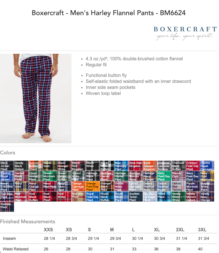 Bloomington Basketball 2026 Boxercraft Flannel Pants - NAVY/WHITE
