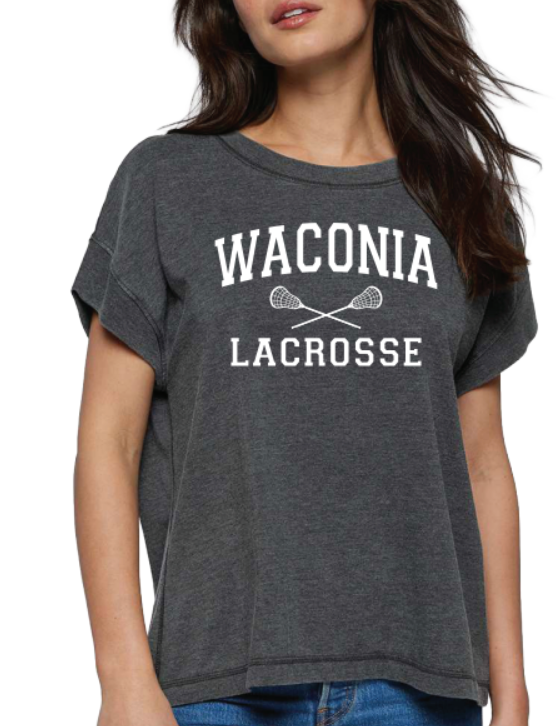 Waconia Lacrosse Women's Relaxed Vintage Wash Tee - WASHED BLACK