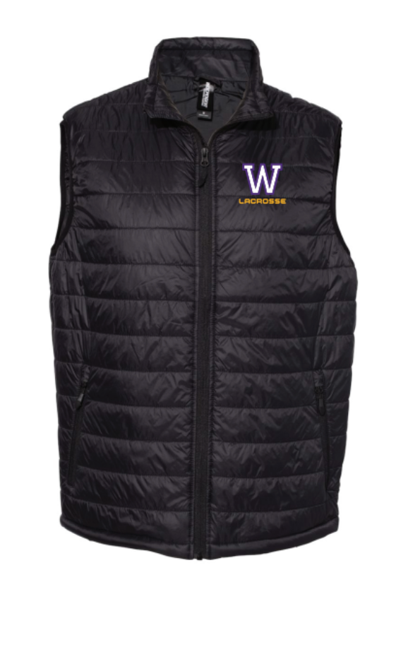 Waconia Lacrosse Men's Puffer Vest - BLACK
