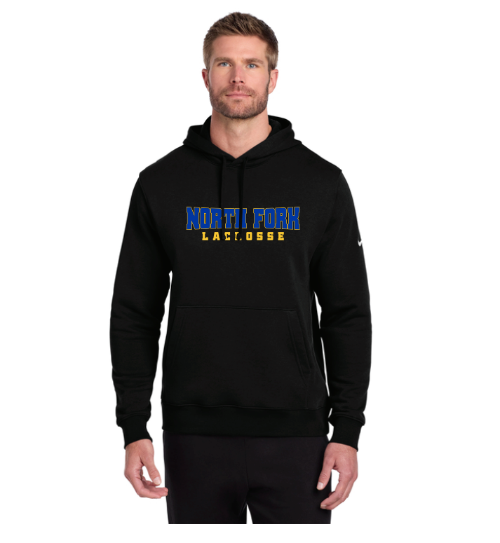 North Fork Lacrosse Nike Club Fleece Pullover Hoodie - BLACK