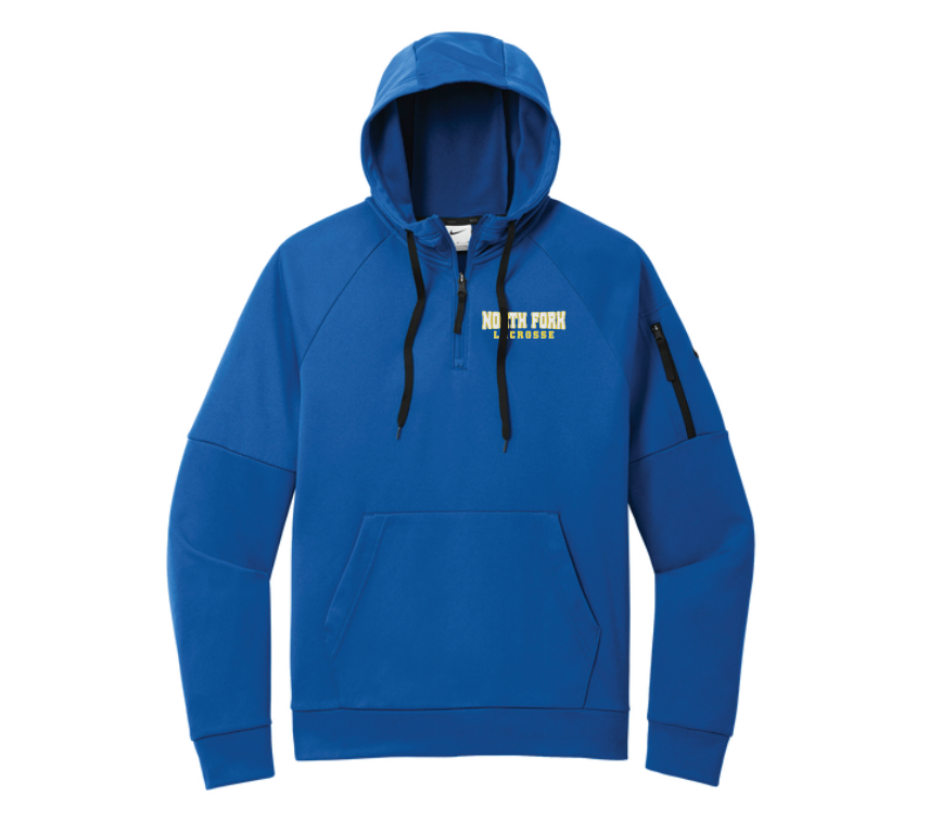 North Fork Lacrosse Nike Therma-FIT Pocket 1/4-Zip Fleece Hoodie - ROYAL
