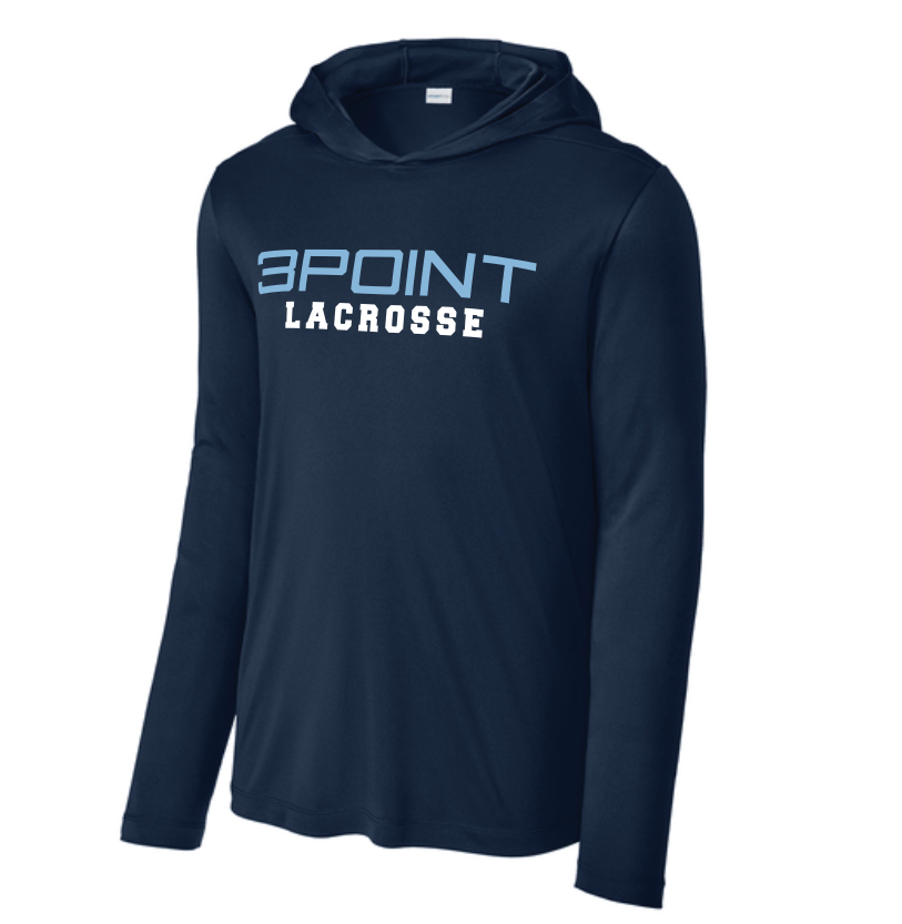 3 Point Lacrosse Sport-Tek® Posi-UV® Pro Long Sleeve Hoodie - NAVY