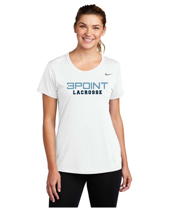 3 Point Lacrosse Nike Women's Team rLegend Tee - WHITE