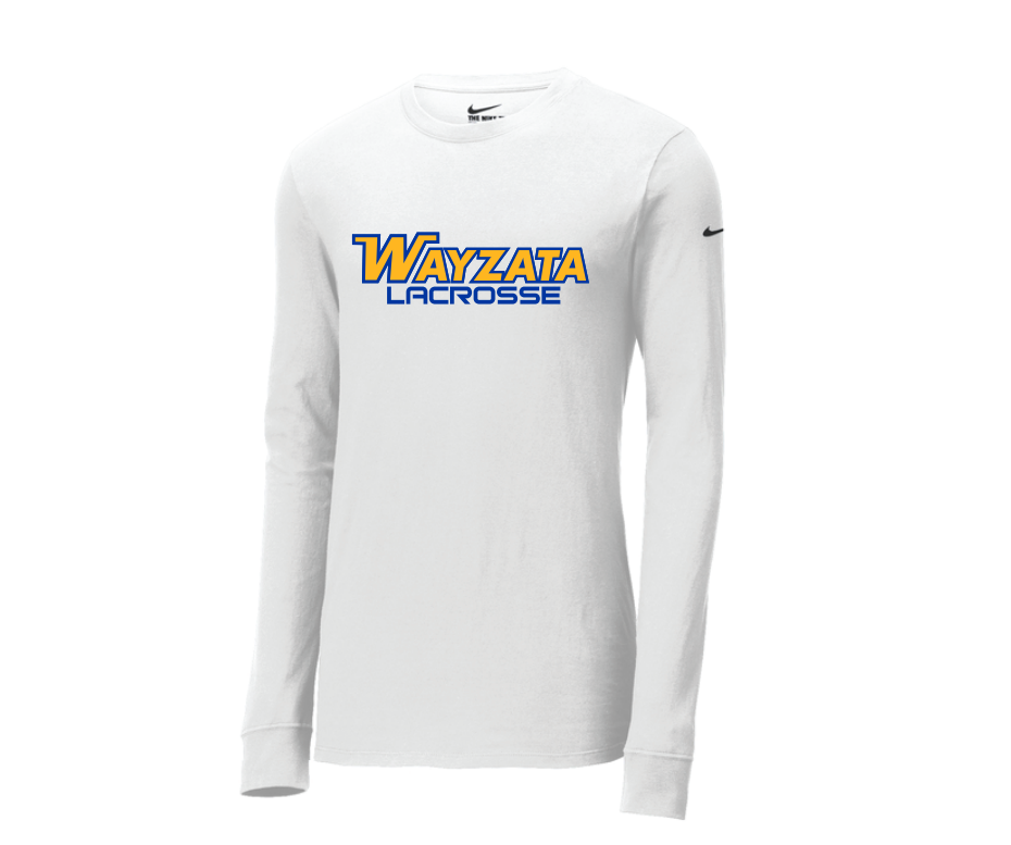 Wayzata Lacrosse Nike Dri-FIT Cotton/Poly Tee - WHITE