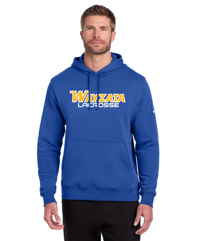 Wayzata Lacrosse Nike Club Fleece Swoosh Pullover Hoodie - ROYAL