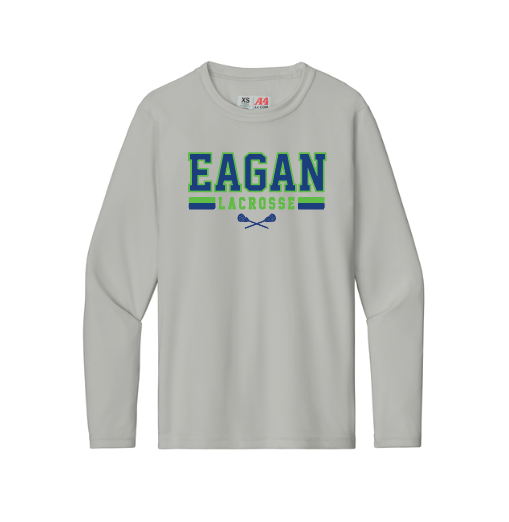 Eagan Lacrosse Cooling Performance Long Sleeve Tee - Silver