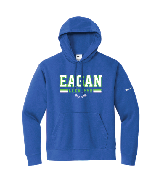 Eagan Lacrosse Nike Club Fleece Sleeve Swoosh Pullover Hoodie - ROYAL