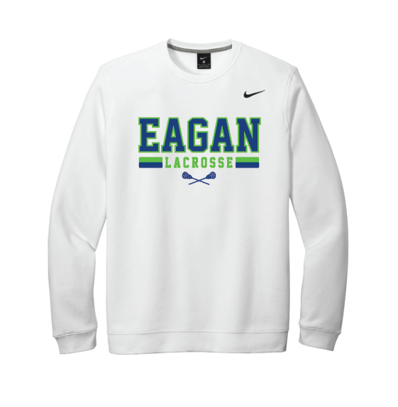 Eagan Lacrosse Nike Club Fleece Crew - WHITE