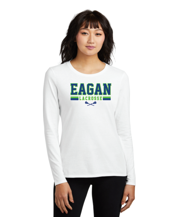 Eagan Lacrosse District® Women’s Perfect Blend Long Sleeve Tee - WHITE